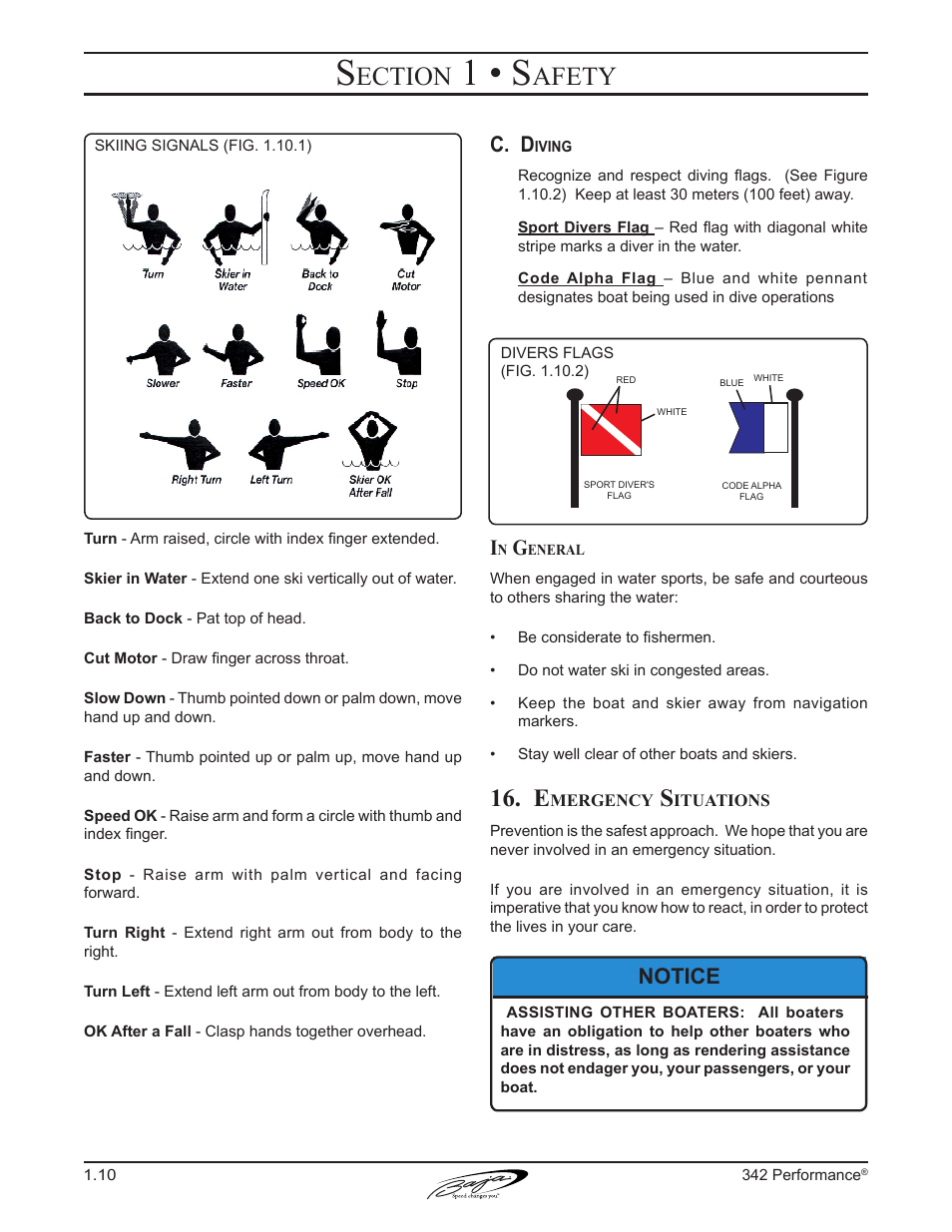 1 • s, Ection, Afety | C. d, Notice | Baja Marine Performance 342 User Manual | Page 20 / 85