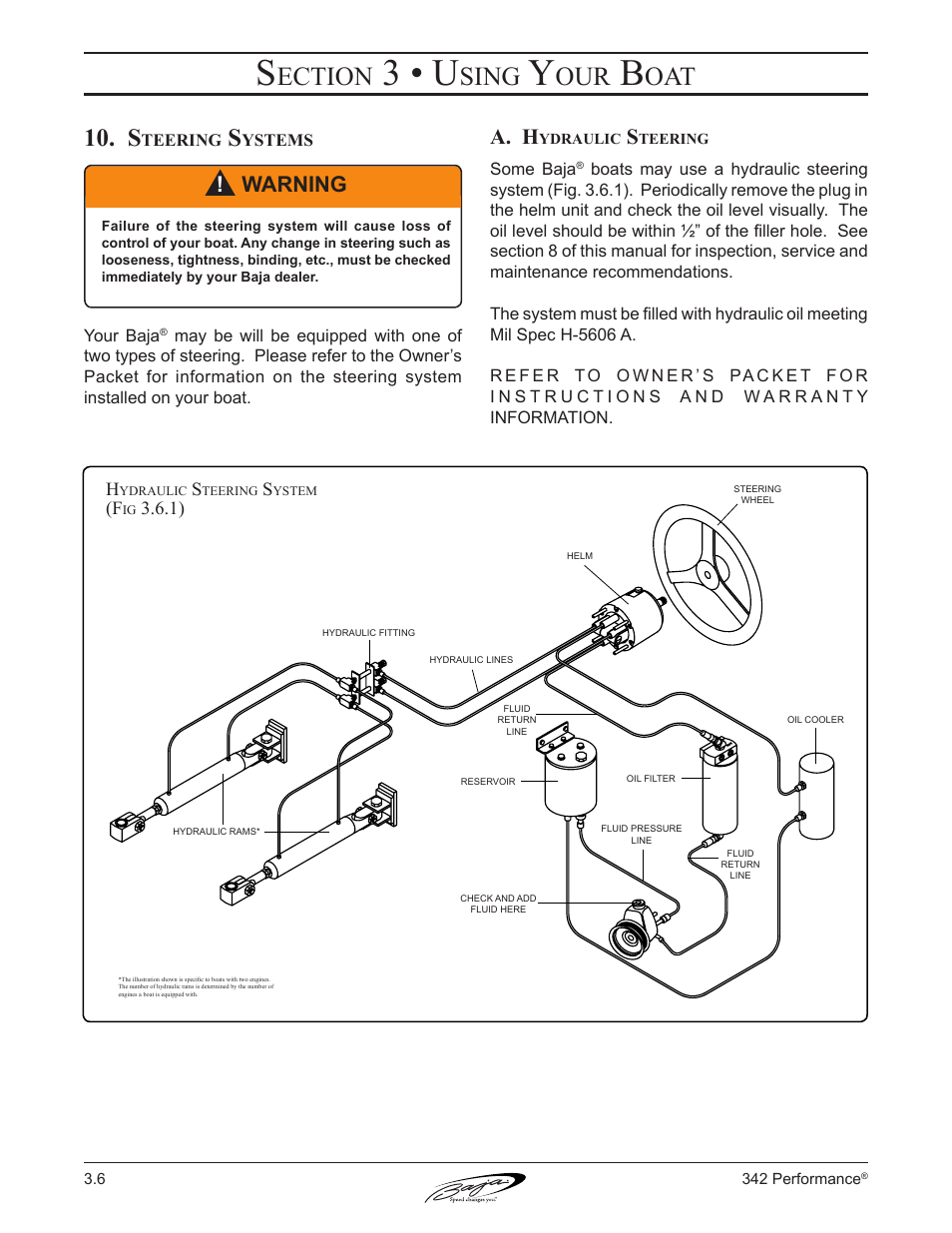 3 • u, Ection, Sing | A. h, Warning | Baja Marine Performance 342 User Manual | Page 42 / 85