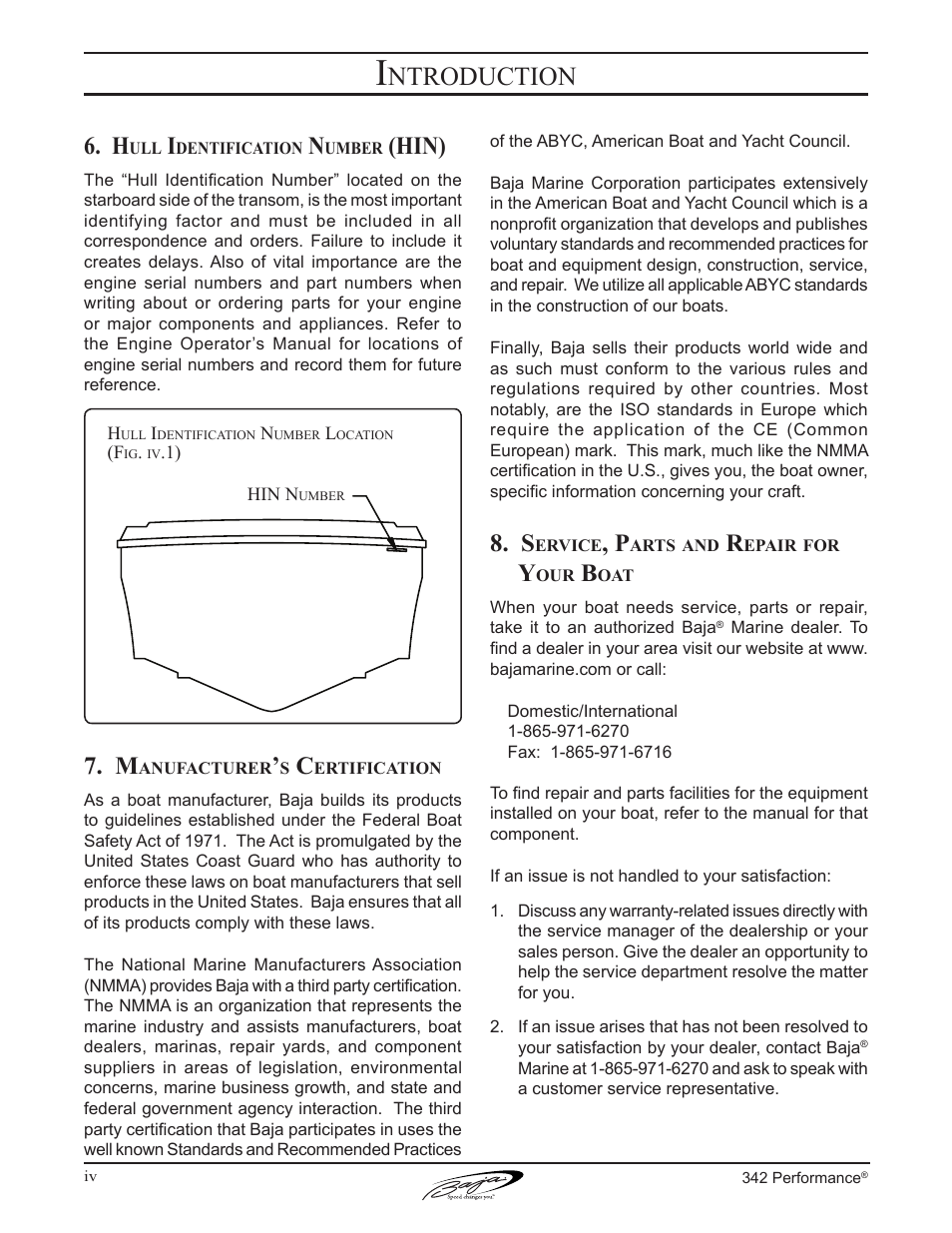 Ntroduction, Hin) | Baja Marine Performance 342 User Manual | Page 6 / 85