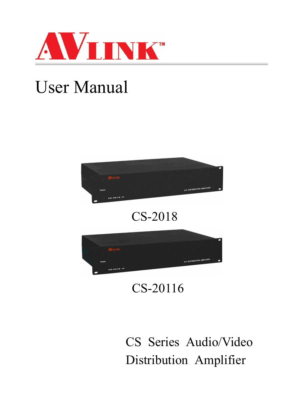 Avlink CS-20116 User Manual | 10 pages