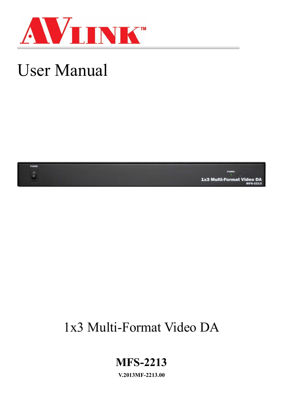 Avlink MFS-2213 User Manual | 7 pages