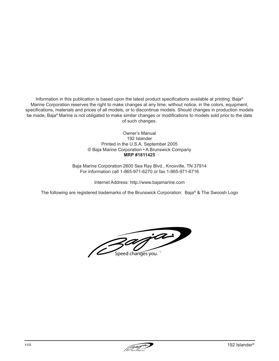 Speed changes you | Baja Marine 192 Islander User Manual | Page 10 / 82
