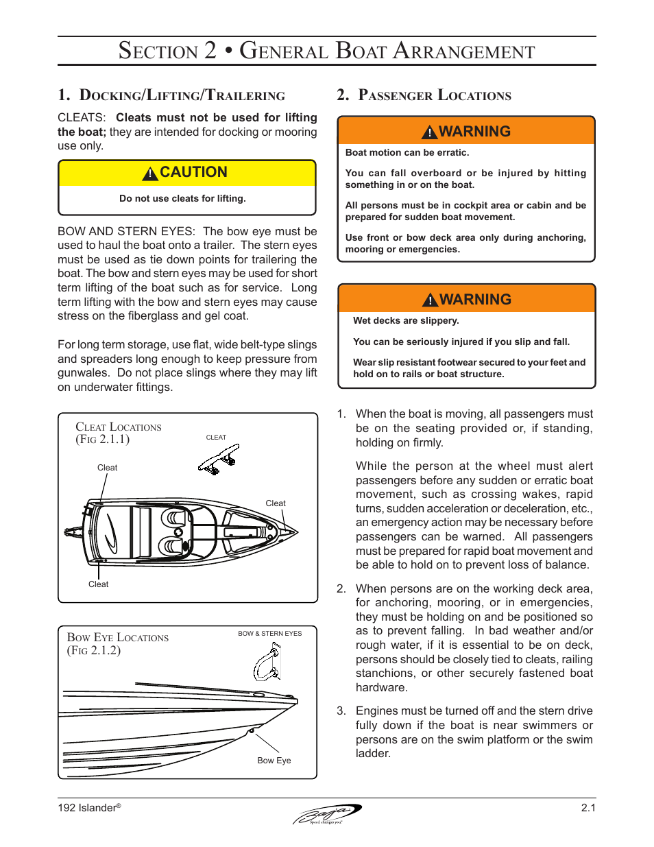 2 • g, Ection, Eneral | Rrangement | Baja Marine 192 Islander User Manual | Page 29 / 82