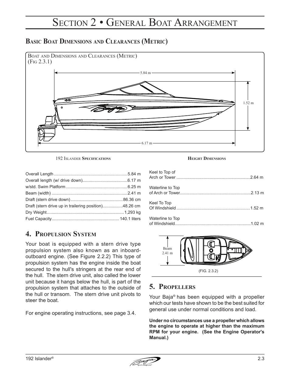 2 • g, Ection, Eneral | Rrangement | Baja Marine 192 Islander User Manual | Page 31 / 82