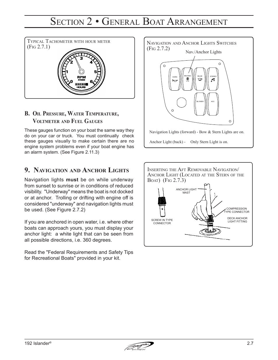 2 • g, Ection, Eneral | Rrangement, B. o | Baja Marine 192 Islander User Manual | Page 35 / 82