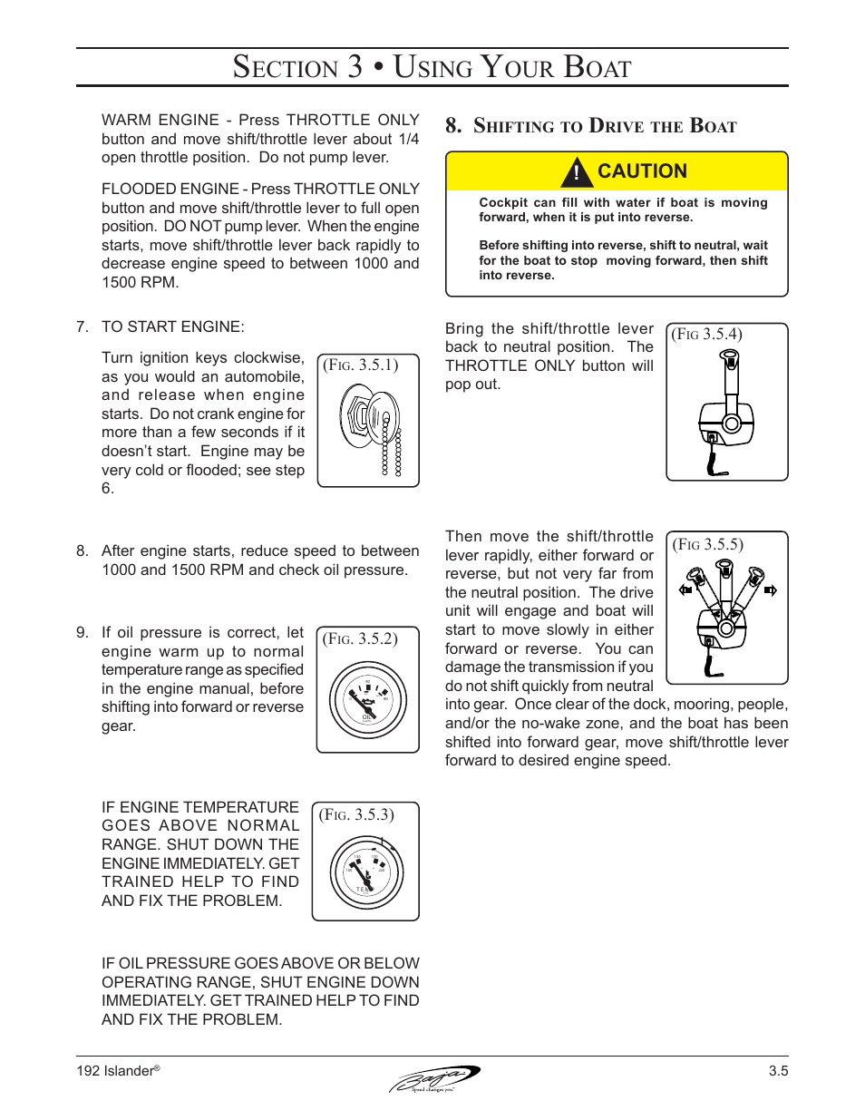 3 • u, Ection, Sing | Caution | Baja Marine 192 Islander User Manual | Page 41 / 82