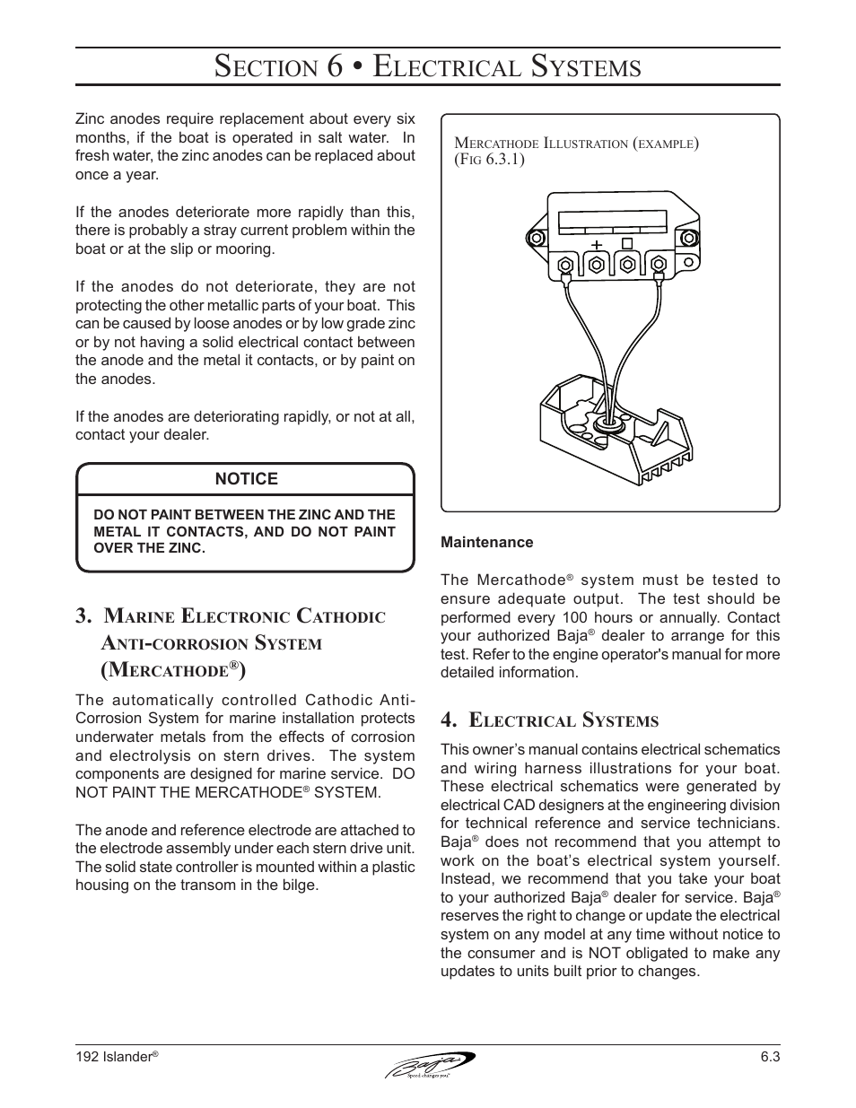 6 • e, Ection, Lectrical | Ystems | Baja Marine 192 Islander User Manual | Page 53 / 82