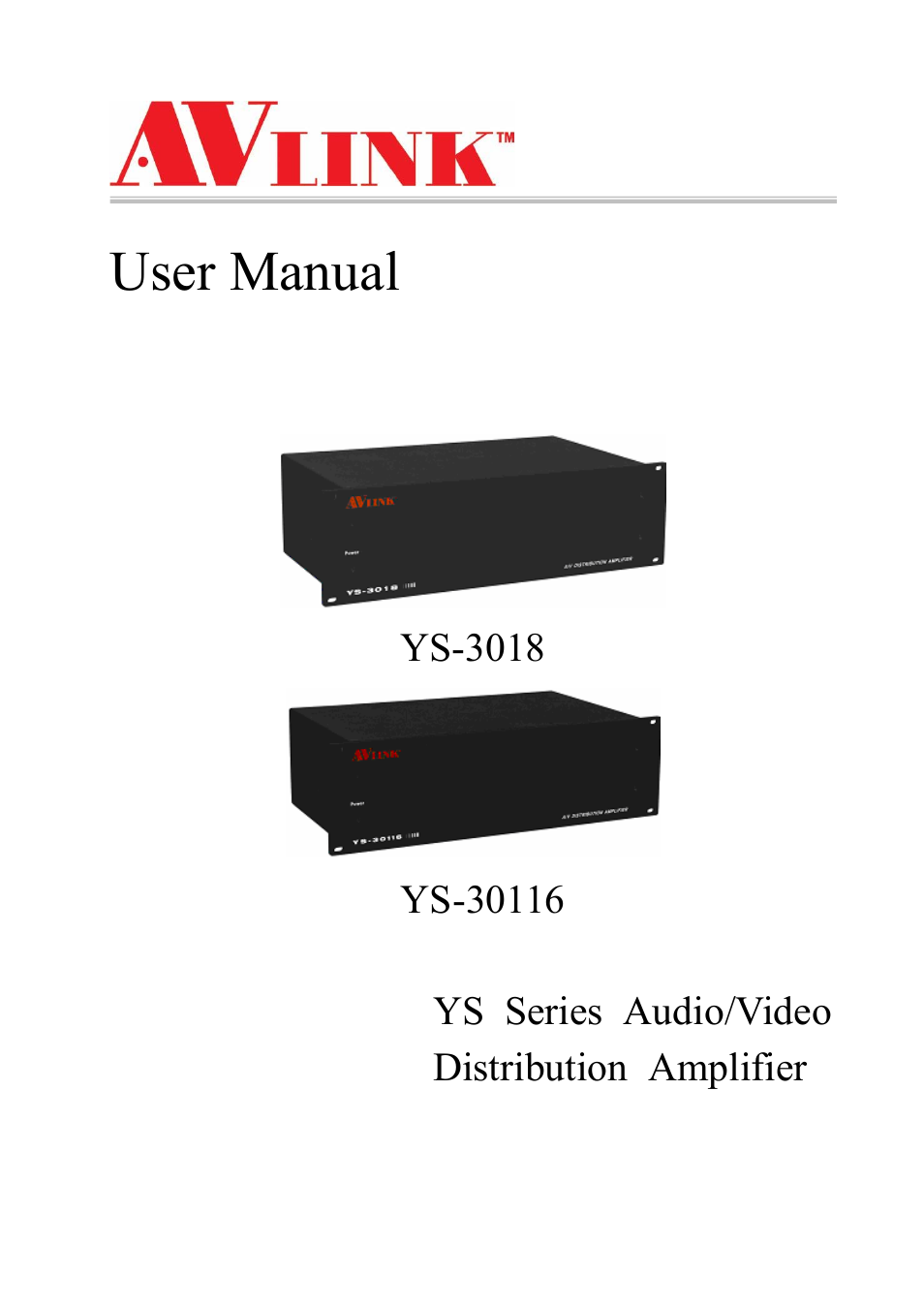 Avlink YS-30116 User Manual | 11 pages