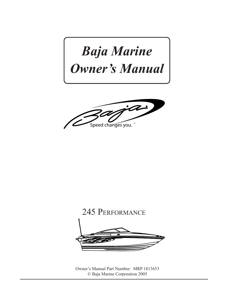 Baja Marine Performance 245 User Manual | 82 pages