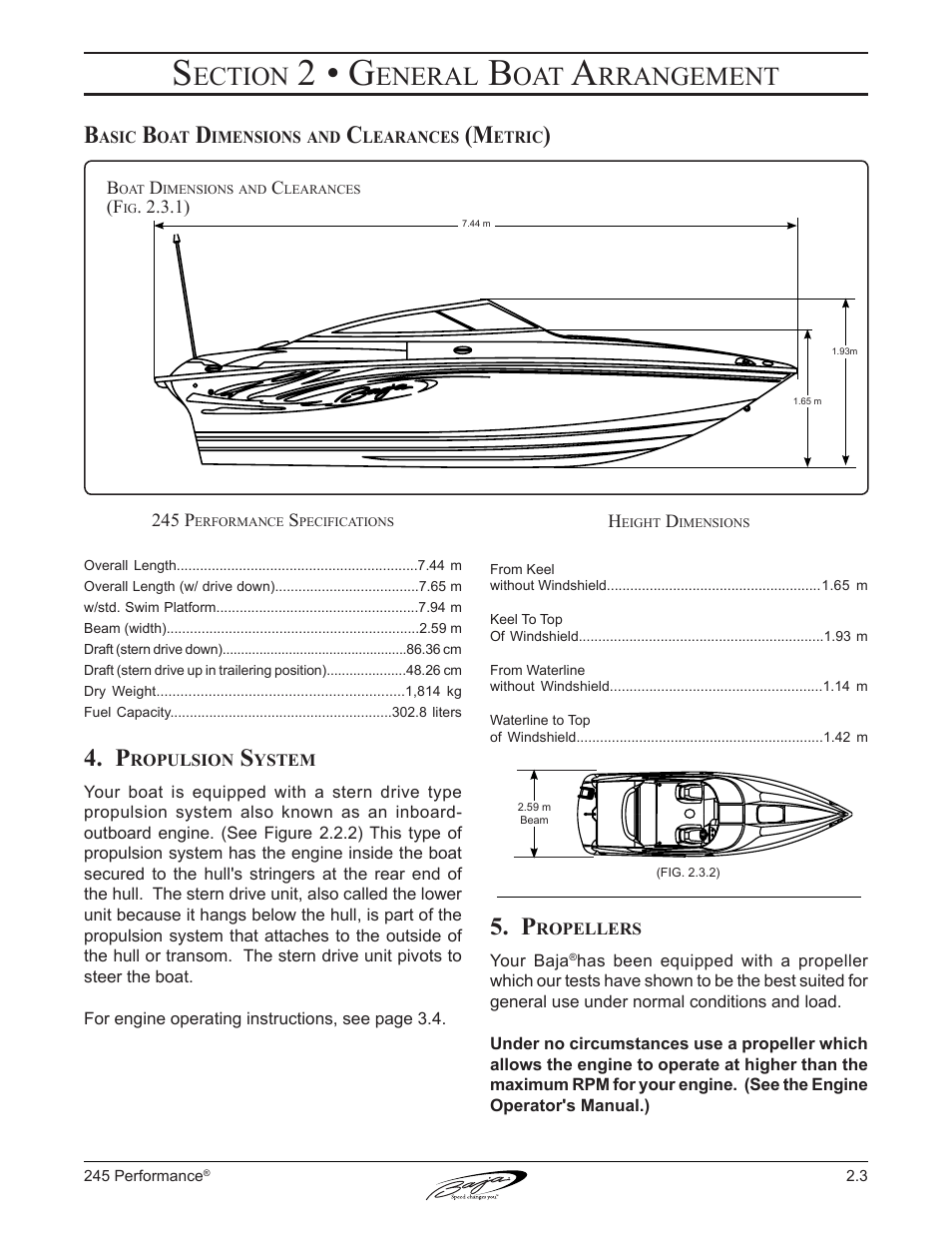 2 • g, Ection, Eneral | Rrangement | Baja Marine Performance 245 User Manual | Page 31 / 82