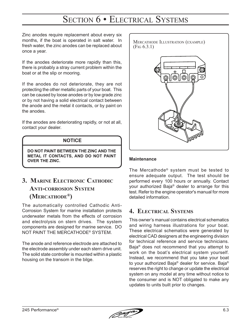 6 • e, Ection, Lectrical | Ystems | Baja Marine Performance 245 User Manual | Page 53 / 82