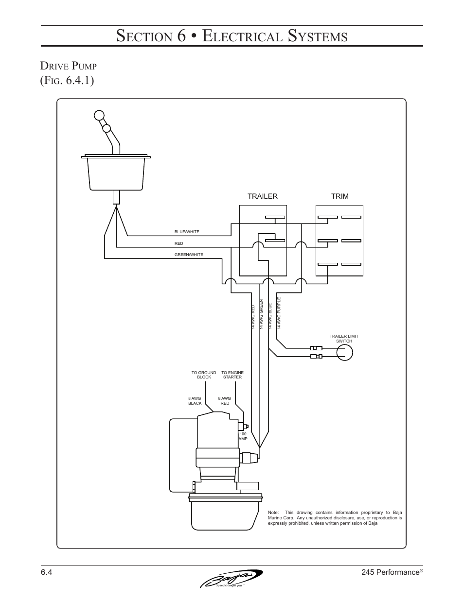 6 • e, Ection, Lectrical | Ystems, Rive | Baja Marine Performance 245 User Manual | Page 54 / 82