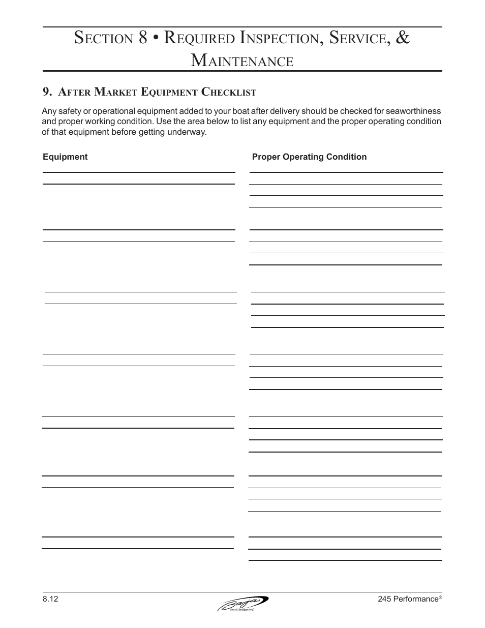 8 • r | Baja Marine Performance 245 User Manual | Page 74 / 82