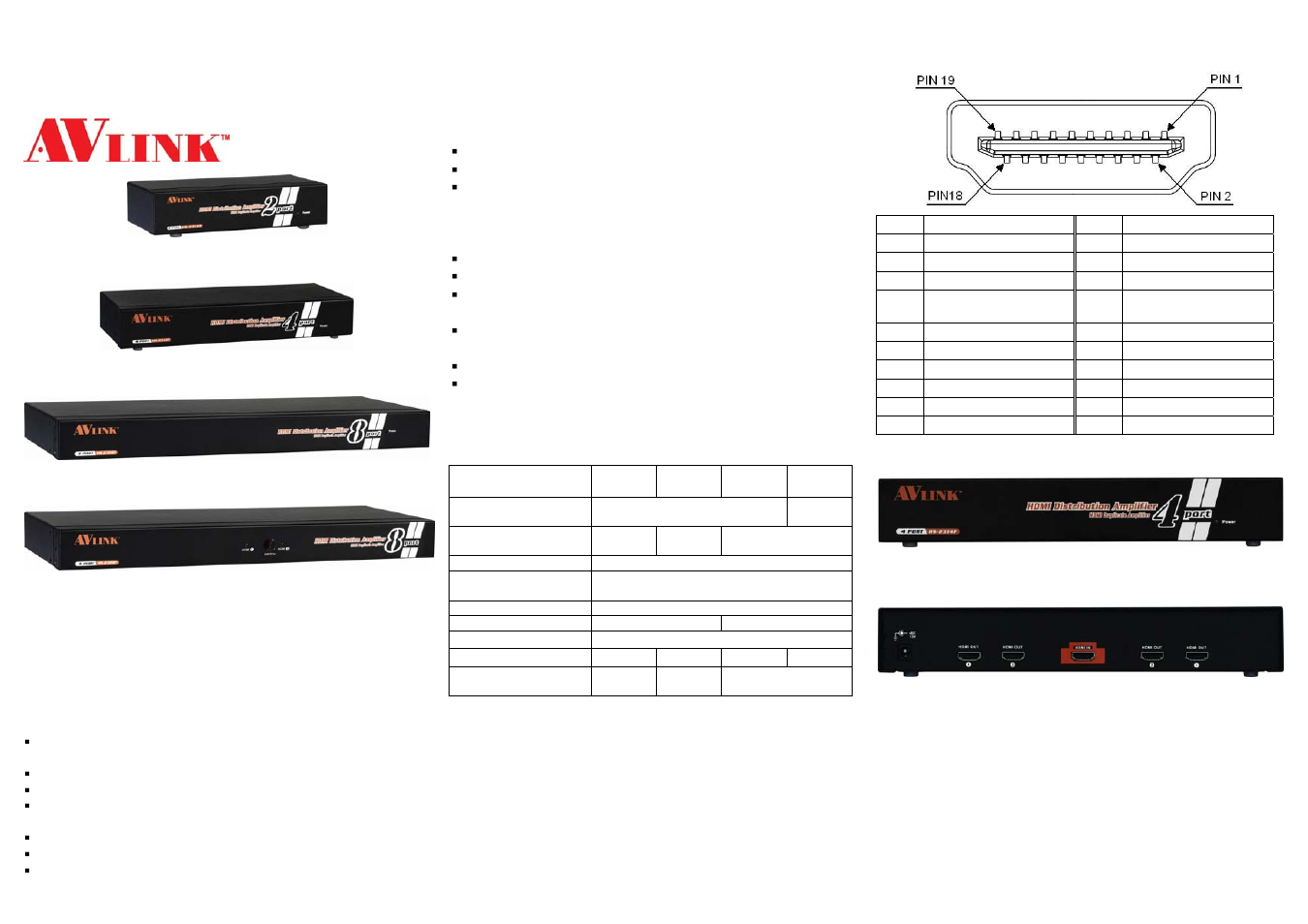 Avlink HS-2328FS User Manual | 2 pages
