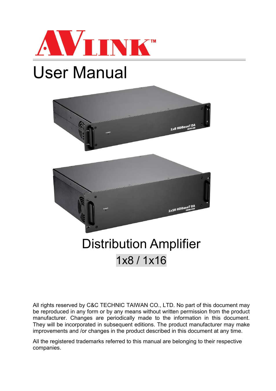 Avlink HDMI-E8 User Manual | 71 pages