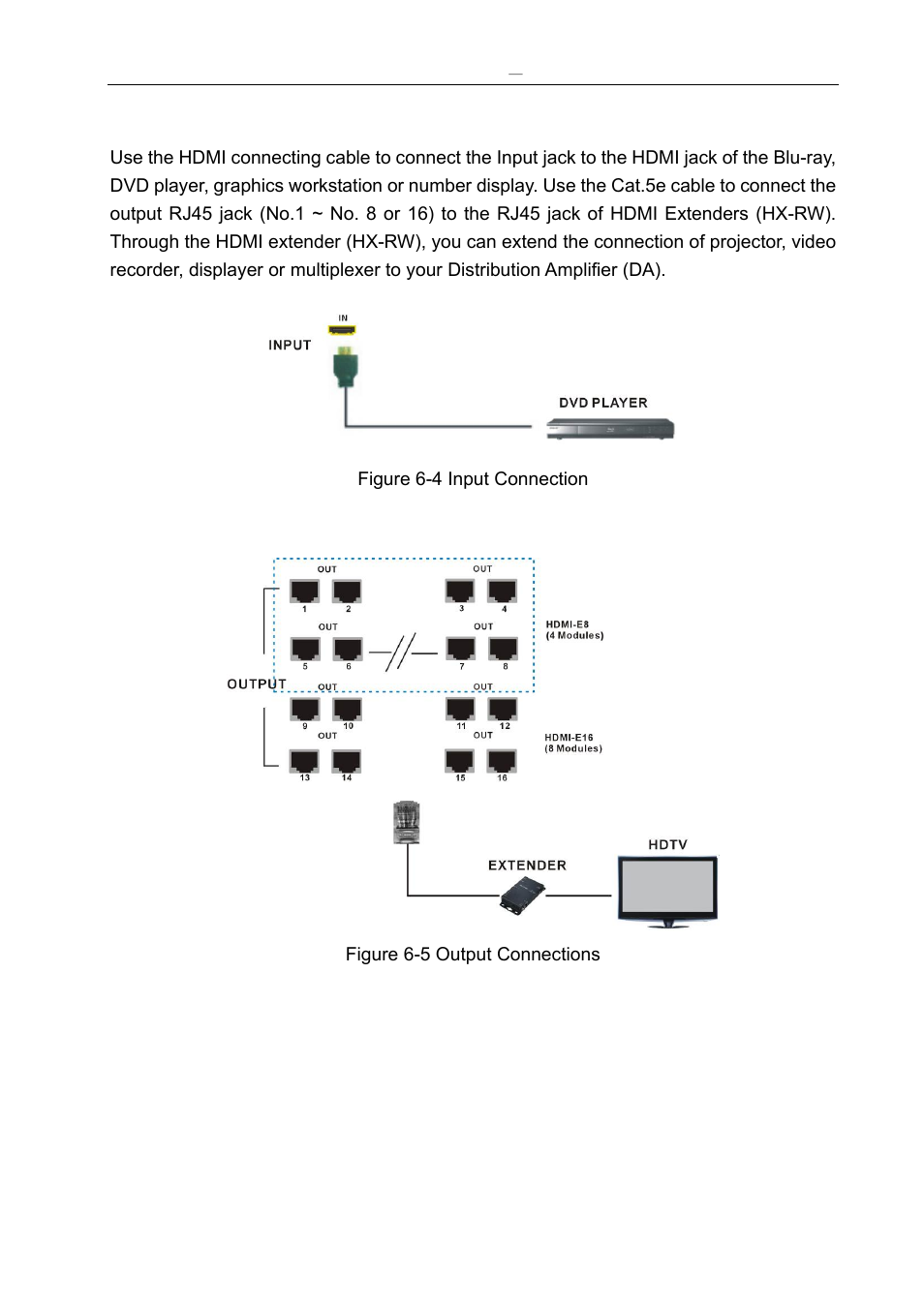 1 input/output connections | Avlink HDMI-E8 User Manual | Page 14 / 71