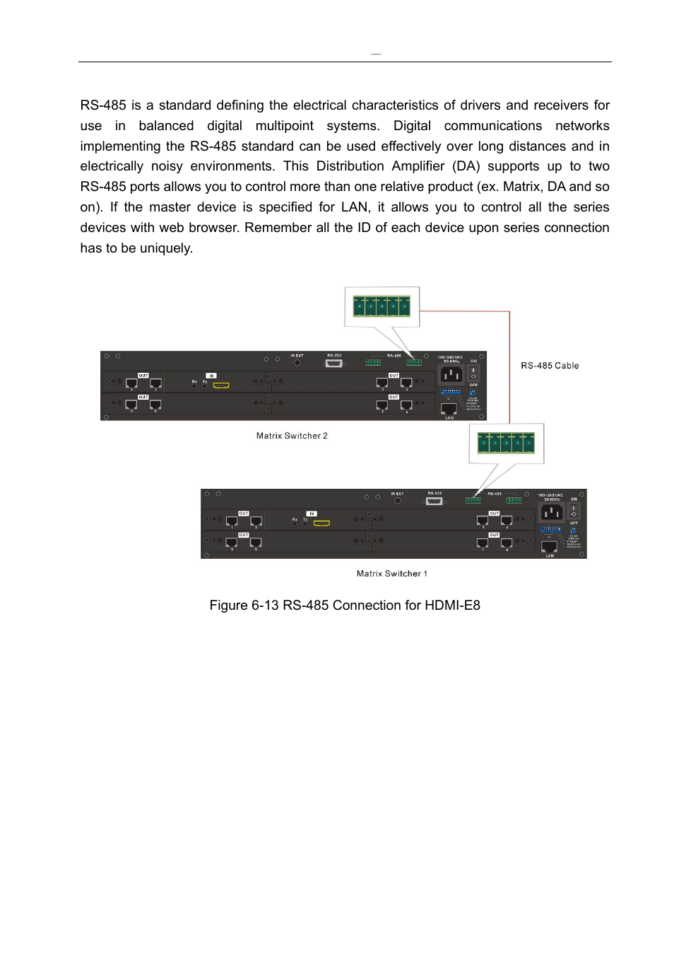 2 rs-485 | Avlink HDMI-E8 User Manual | Page 21 / 71