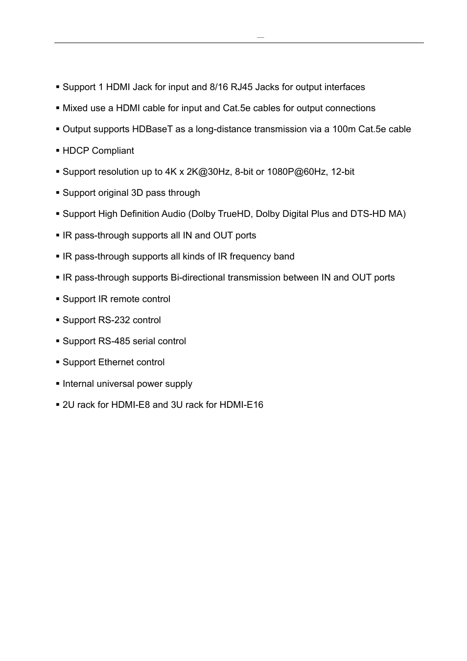 Features | Avlink HDMI-E8 User Manual | Page 7 / 71