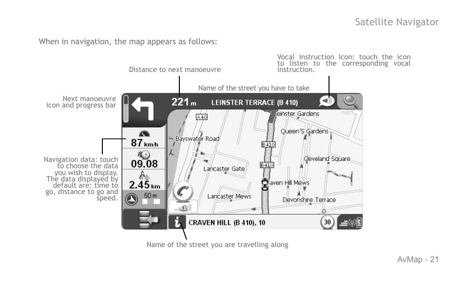 Satellite navigator | AvMap Geosat 6 series User Manual | Page 21 / 120
