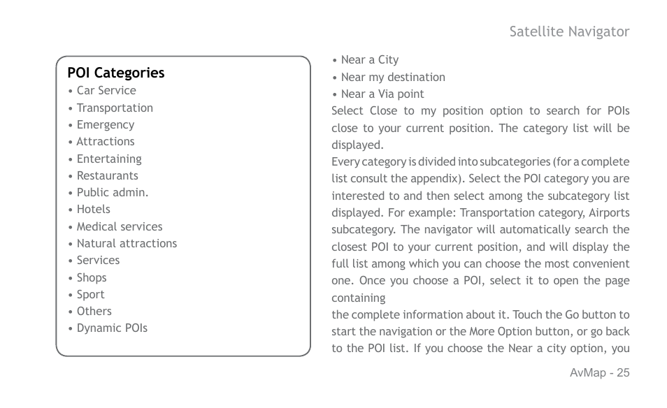 AvMap Geosat 6 series User Manual | Page 25 / 120