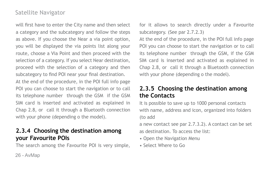 AvMap Geosat 6 series User Manual | Page 26 / 120