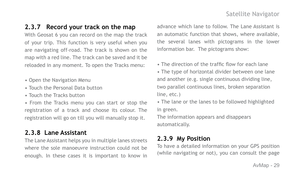 AvMap Geosat 6 series User Manual | Page 29 / 120
