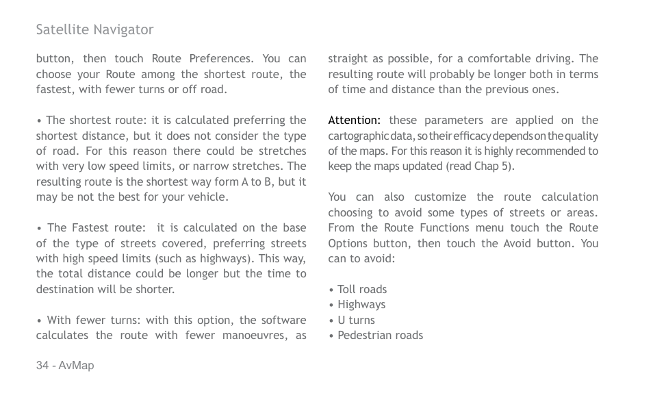 AvMap Geosat 6 series User Manual | Page 34 / 120