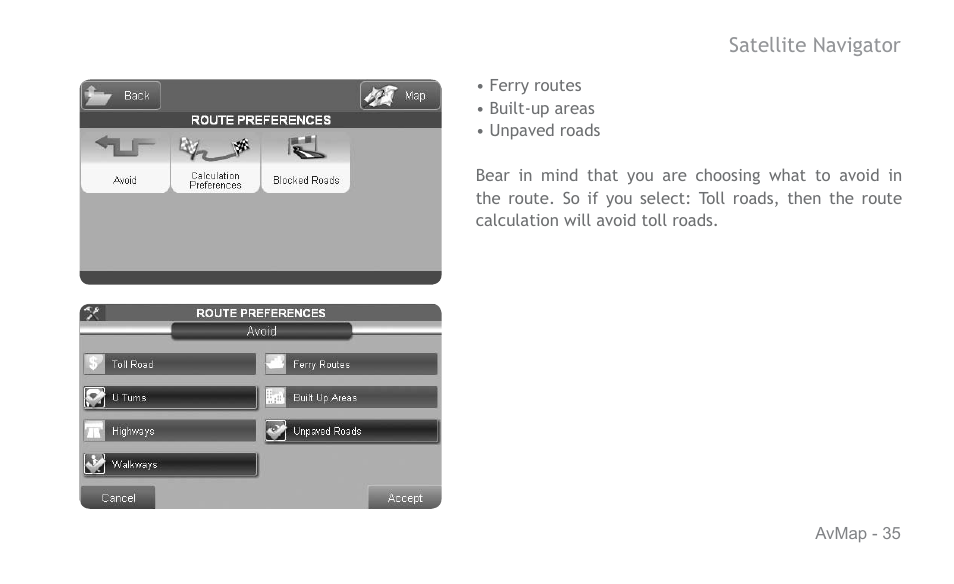 AvMap Geosat 6 series User Manual | Page 35 / 120