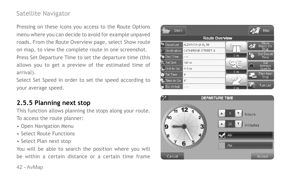 AvMap Geosat 6 series User Manual | Page 42 / 120