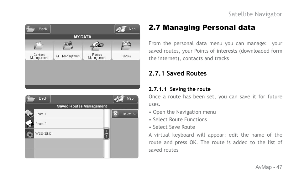 AvMap Geosat 6 series User Manual | Page 47 / 120