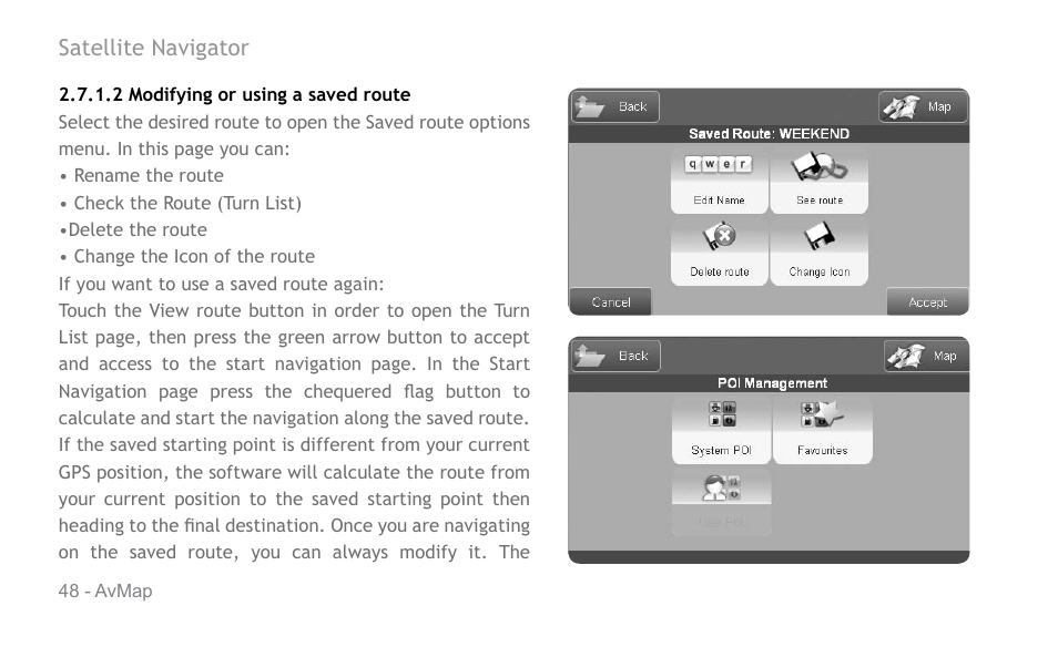 AvMap Geosat 6 series User Manual | Page 48 / 120