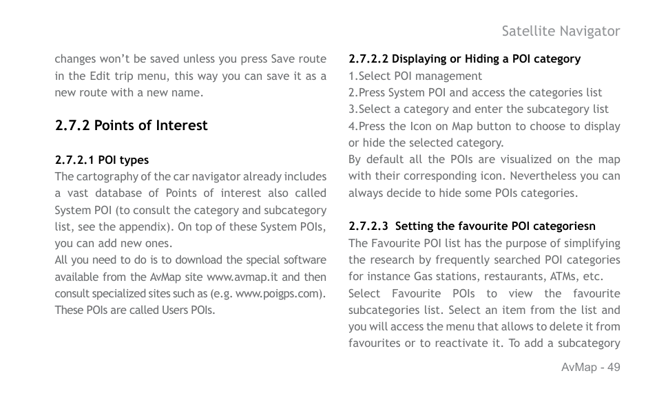 AvMap Geosat 6 series User Manual | Page 49 / 120