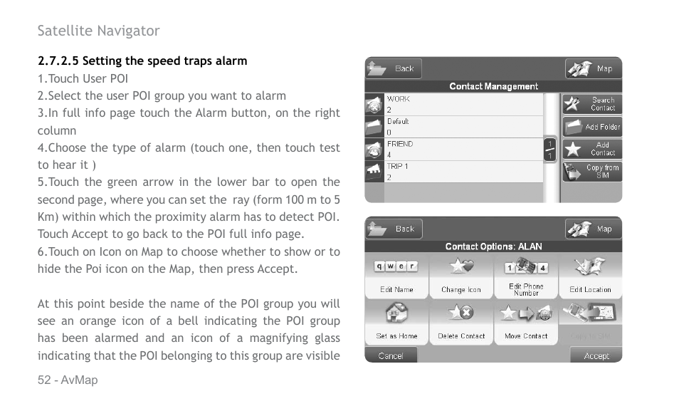 AvMap Geosat 6 series User Manual | Page 52 / 120