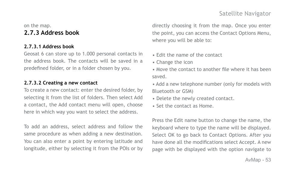AvMap Geosat 6 series User Manual | Page 53 / 120