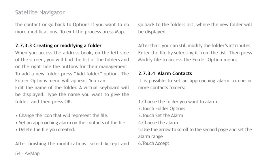 AvMap Geosat 6 series User Manual | Page 54 / 120