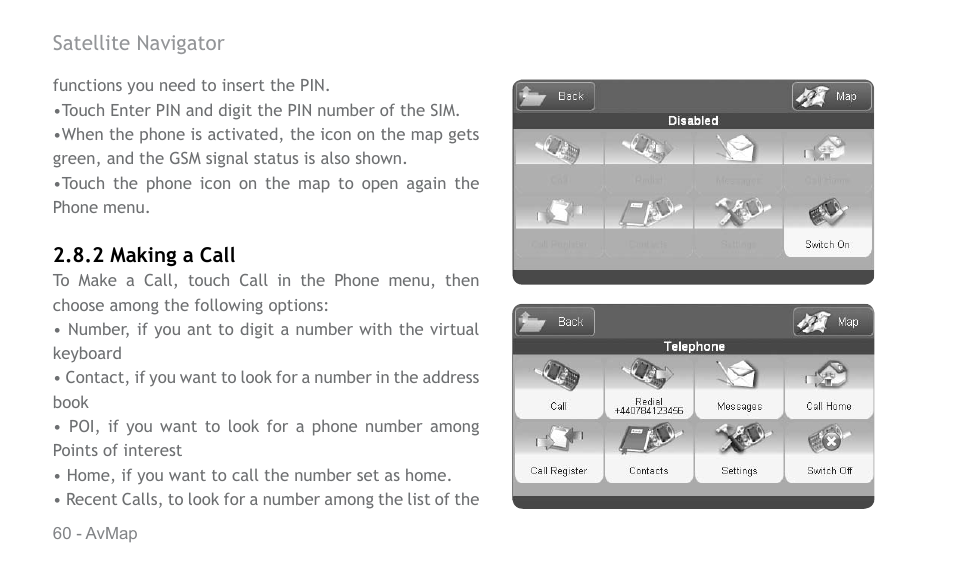 AvMap Geosat 6 series User Manual | Page 60 / 120