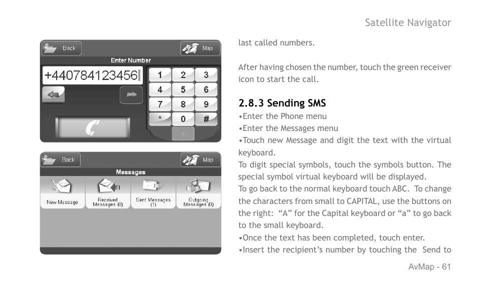 AvMap Geosat 6 series User Manual | Page 61 / 120
