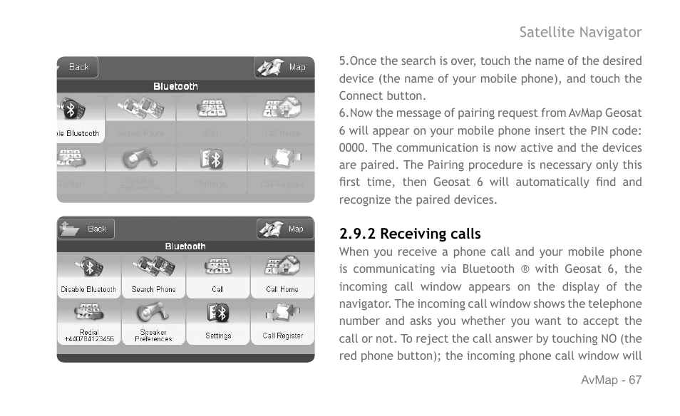 AvMap Geosat 6 series User Manual | Page 67 / 120