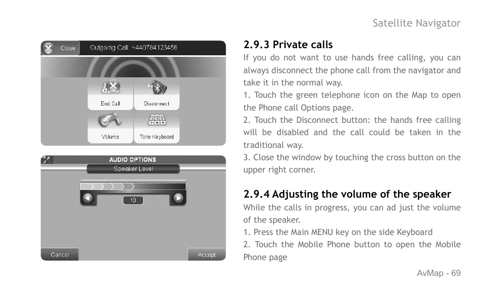 AvMap Geosat 6 series User Manual | Page 69 / 120