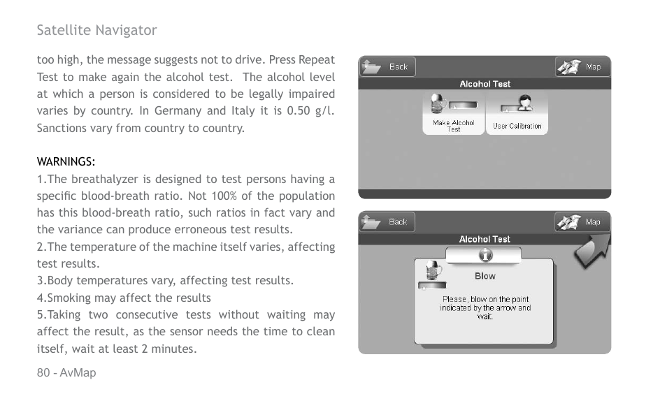 AvMap Geosat 6 series User Manual | Page 80 / 120