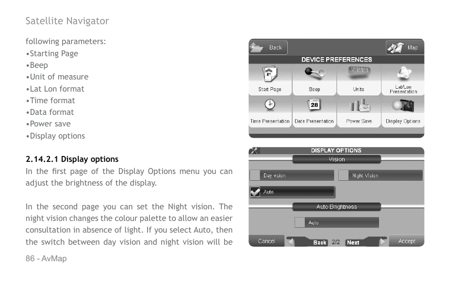 AvMap Geosat 6 series User Manual | Page 86 / 120