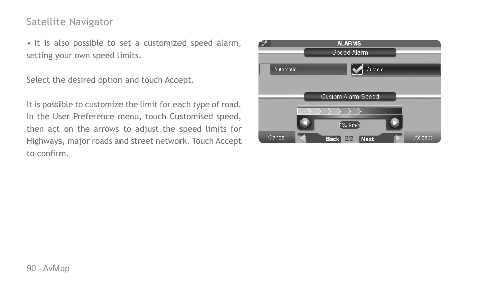 AvMap Geosat 6 series User Manual | Page 90 / 120
