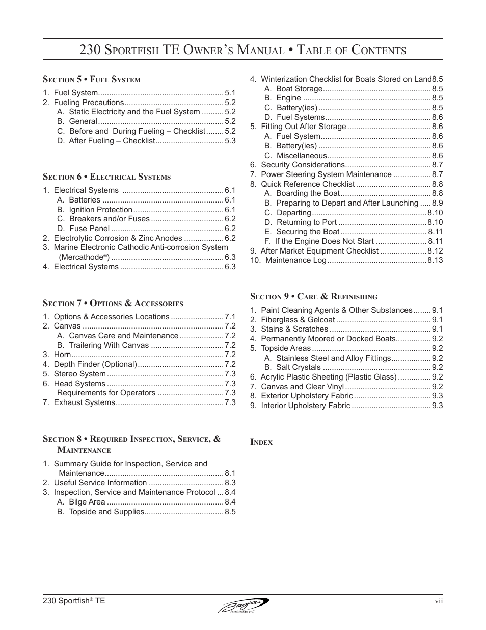 230 s, Te o | Baja Marine Sportfish Tournament Edition 230 User Manual | Page 9 / 83