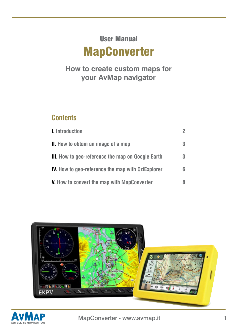AvMap MapConverter User Manual | 8 pages