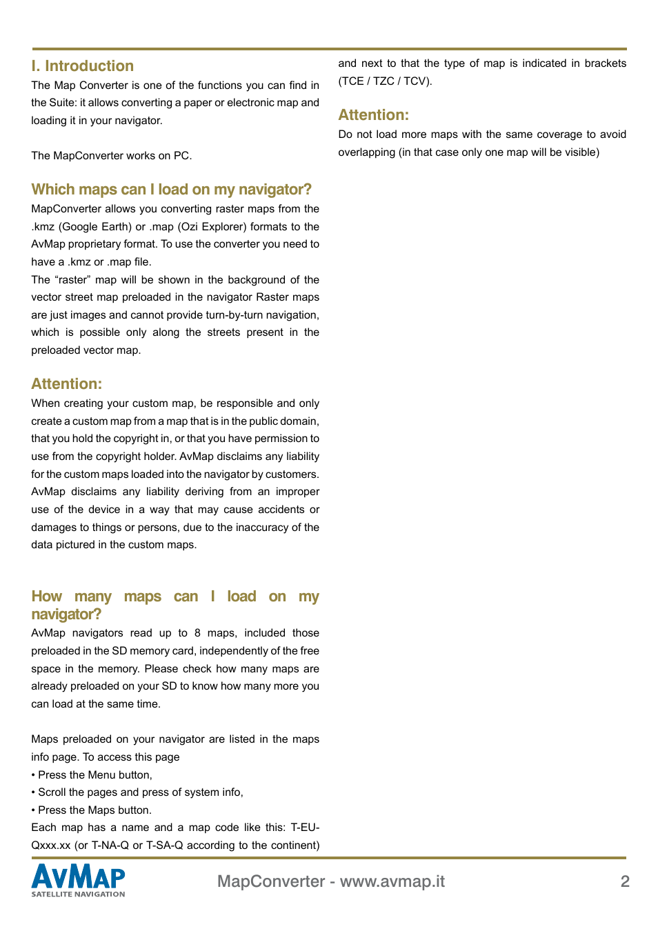 AvMap MapConverter User Manual | Page 2 / 8