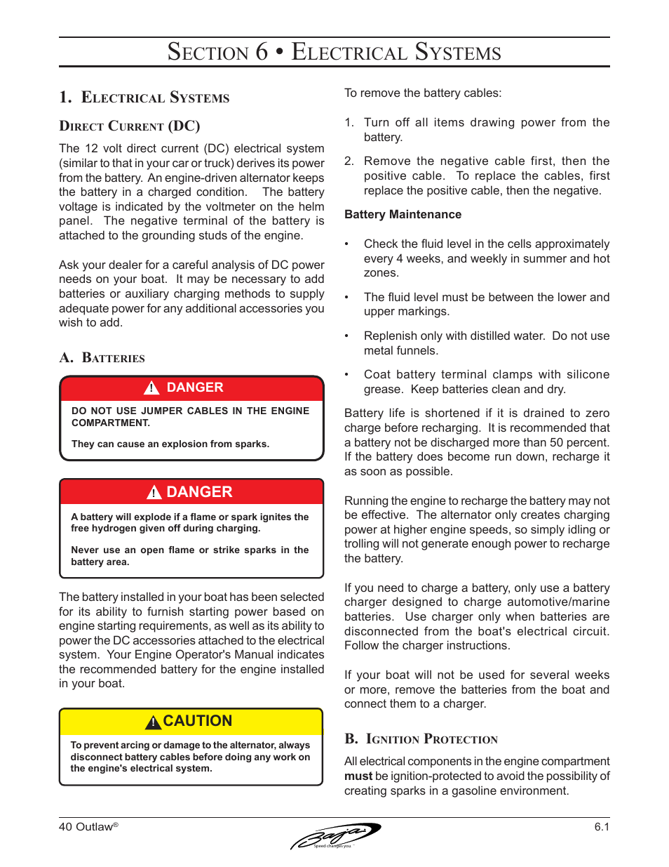 6 • e, Ection, Lectrical | Ystems | Baja Marine Outlaw 40 User Manual | Page 53 / 90