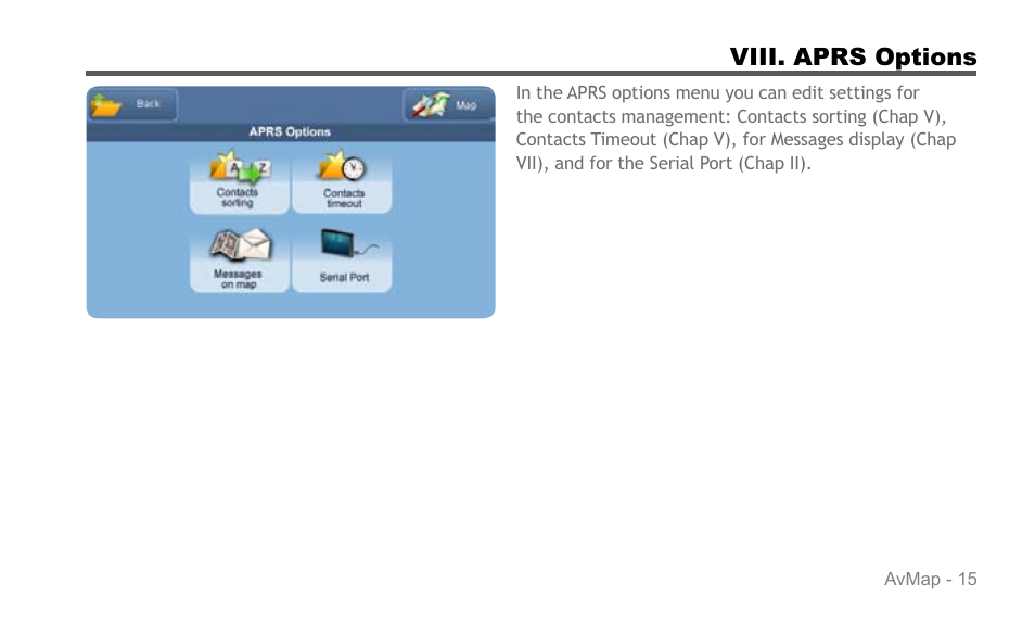 AvMap APRS User Manual | Page 15 / 36