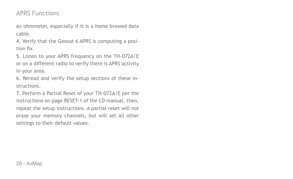 AvMap APRS User Manual | Page 26 / 36