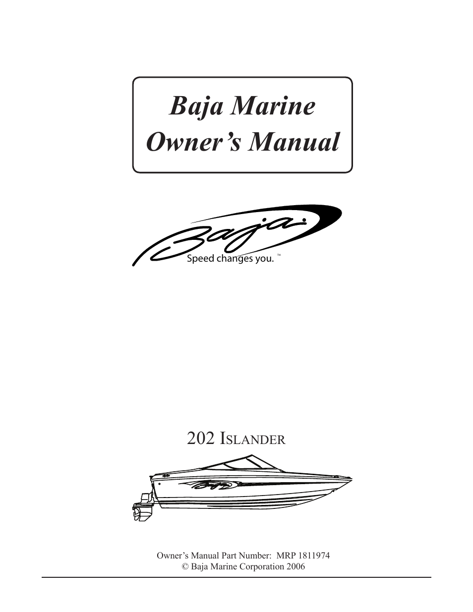 Baja Marine 202 Islander User Manual | 83 pages