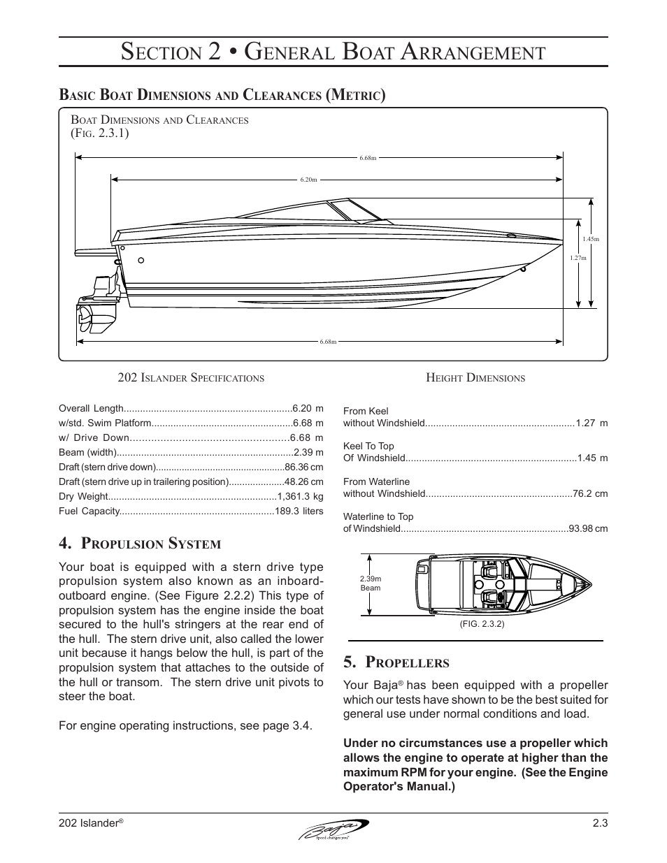 2 • g, Ection, Eneral | Rrangement | Baja Marine 202 Islander User Manual | Page 31 / 83